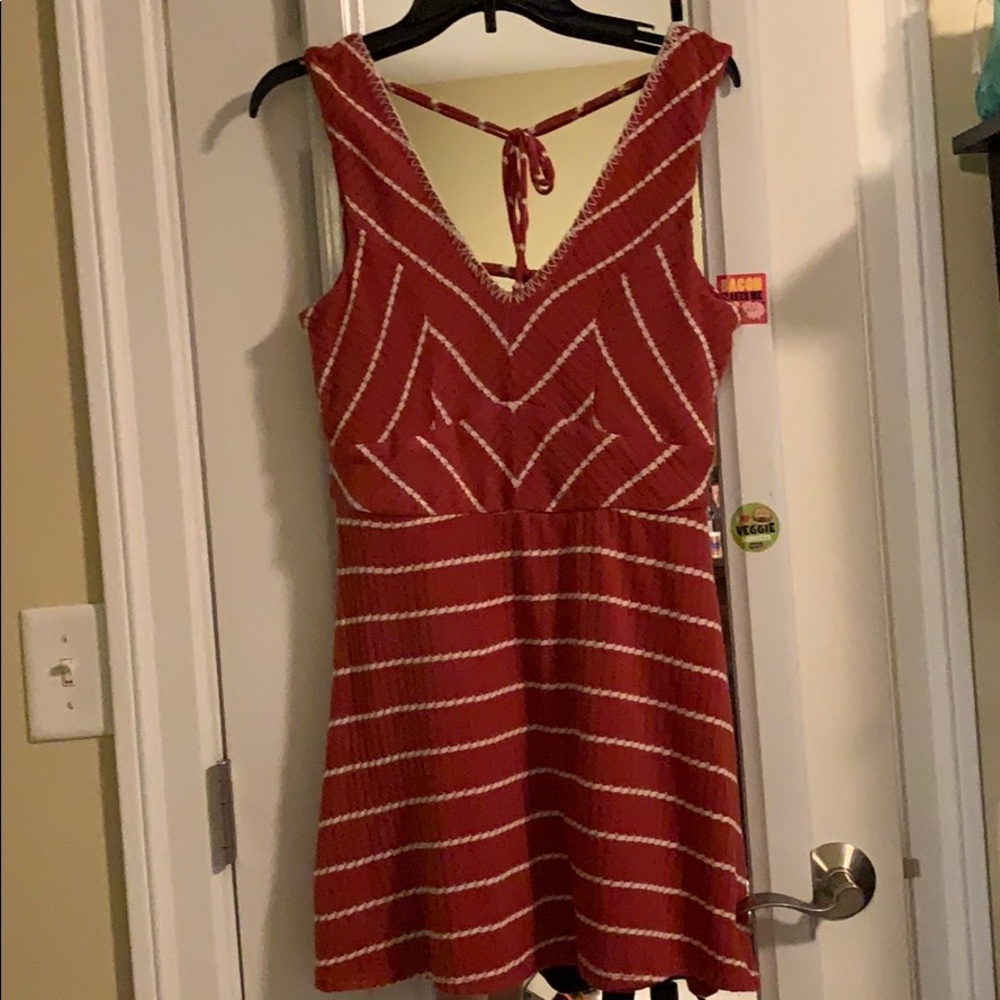 Orange woven knit dress